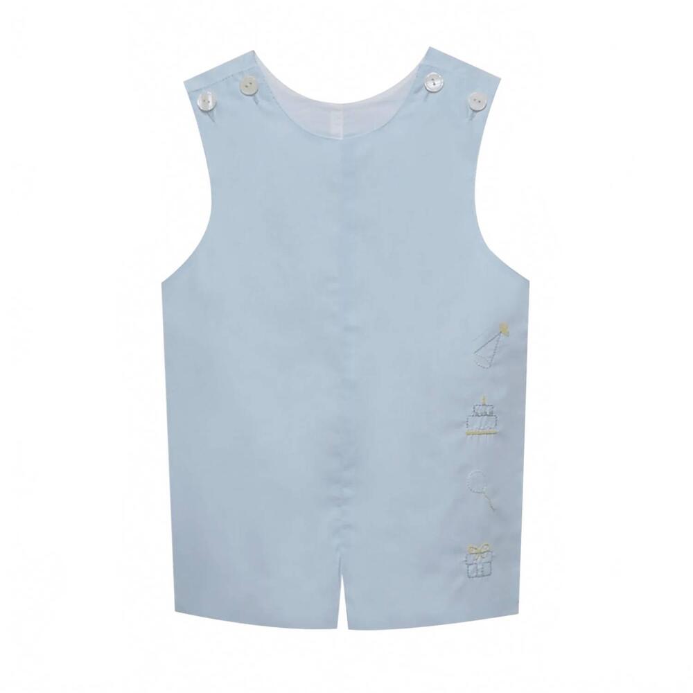 NEW REMEMBER NGUYEN boy's hayes shortall romper in birthday bash blue